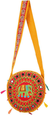 

Rajrang Women Casual Multicolor Cotton Sling Bag