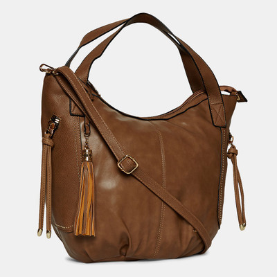 

Chemistry Women Casual Tan Leatherette Sling Bag