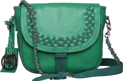 

Phive Rivers Women Evening/Party Green Genuine Leather Sling Bag