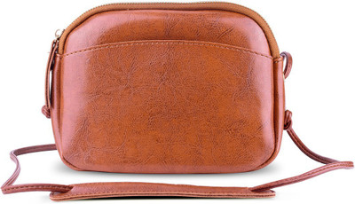 

OK99 Girls Casual Brown Leatherette Sling Bag