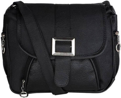 

Shoppinggyan Women Casual Black PU Sling Bag