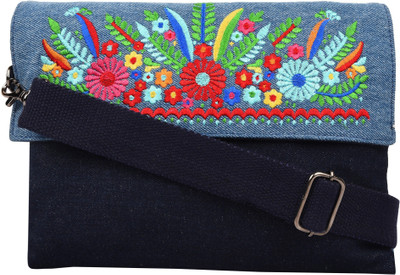 

Anekaant Women Casual Blue Denim Sling Bag