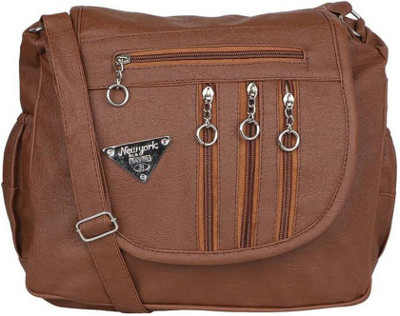 

XASIO Lite Women Casual Brown PU Sling Bag