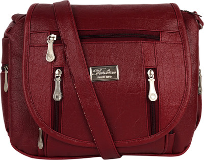 

gulshancollection Women Casual Maroon PU Sling Bag