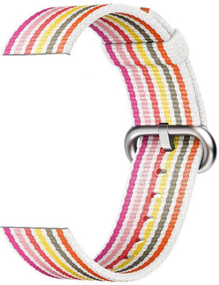 

CELLFATHER Nylon Replacement Strap iWatch Band for Apple Watch Series 1 2 3 38mm (Pink Stripe) Smart Watch Strap(Pink)