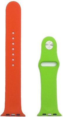 

CELLFATHER Silicone Sport Band Strap 42mm Series 1 2 3 Sport Edition (Article Size- M/L) Smart Watch Strap(Green, Orange)