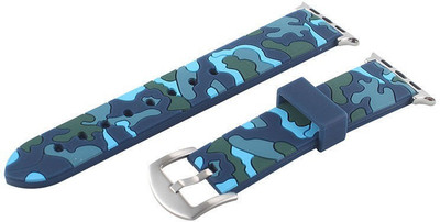 

CELLFATHER Silicone Starp band For 38mm iWatch Series 1 2 3 (Camouflage blue) Smart Watch Strap(Blue)