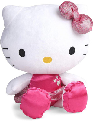 

Hello Kitty Plush Toy With Shiny Pink Bow - 15 cm(White)