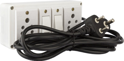 

HI-PLASST Extension Switch Board with 2 Sockets(5A) and 2 Switches(5A)-4Mtr Long Wire 2 Socket Surge Protector(White)