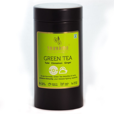 

Teayamo Be Strong Green Tea Tulsi, Cinnamon, Ginger Green Tea Drum(100 g)