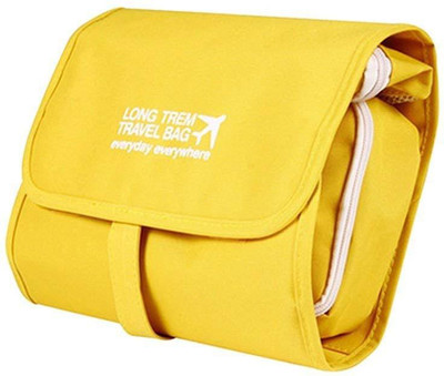 

Swadec Long Folding Hanging Cosmetic Makeup Travel Organizer kit with detachable pockets Travel Toiletry Kit(Yellow)