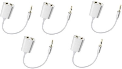 

OLECTRA Set of 5 Universal Audio Splitter 3.5 mm Headphone Splitter USB Adapter USB Adapter(White Silver)