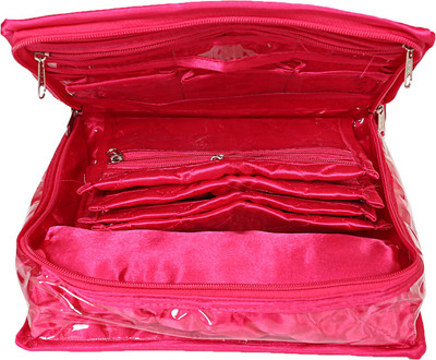 

Kuber Industries Satin Jewellery Box (Pink) makeup box Vanity Box(Pink)