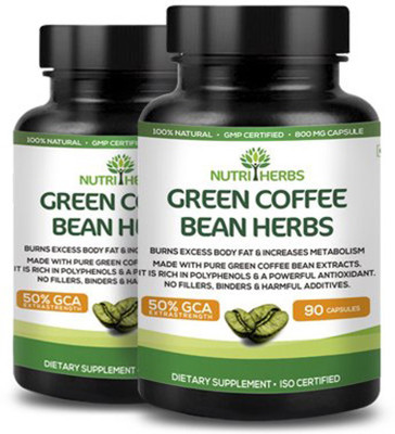 

Nutriherbs Green Coffee Beans Extract - 90 Capsules - (Pack of 2)(180 No)