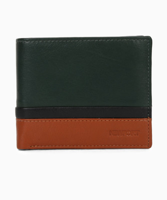 

Newport Men Multicolor Genuine Leather Wallet(4 Card Slots), Bottle green;black & tan