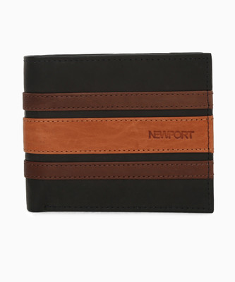 

Newport Men Black, Brown Genuine Leather Wallet(3 Card Slots), Black;tan & brown