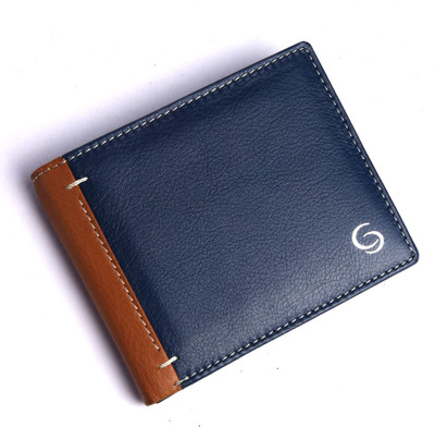 

GETOREE Men Formal Blue Genuine Leather Wallet(3 Card Slots)