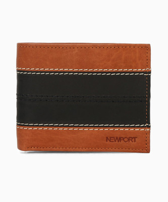 

Newport Men Black, Brown Genuine Leather Wallet(4 Card Slots), Light tan & black