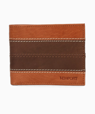 

Newport Men Tan, Brown Genuine Leather Wallet(4 Card Slots), Dark tan & dark brown