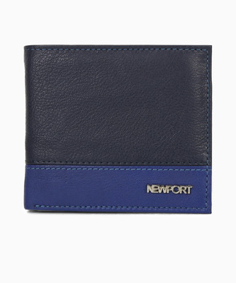 

Newport Men Blue Genuine Leather Wallet(4 Card Slots), Navy;blue & orange