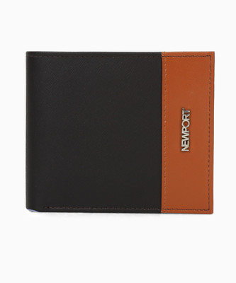 

Newport Men Tan, Black Genuine Leather Wallet(3 Card Slots), Brown & tan