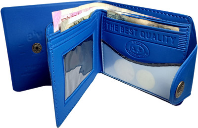 

Lerv's Men Casual Blue Rubber Wallet(9 Card Slots)