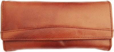 

DREAM MAKERS Women Casual Brown Genuine Leather Wallet(20 Card Slots)