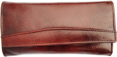 

DREAM MAKERS Women Casual Brown Genuine Leather Wallet(10 Card Slots)