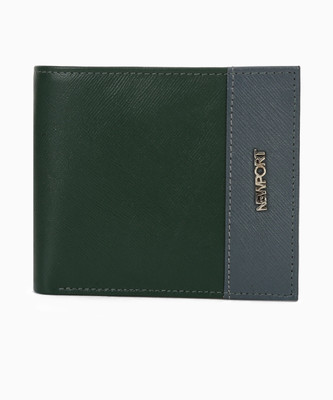 

Newport Men Grey, Green Genuine Leather Wallet(3 Card Slots), Bottle green & grey