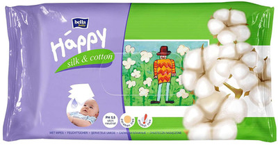 

BELLA HAPPY BABY Silk and Cotton Wet Wipes (64 Pieces)(64 Pieces)