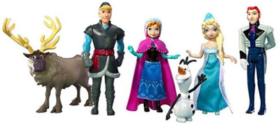 

Sterling Frozen Characters Large Size 12CM Action Figures - Set of 6 Doll Toys Cake Toppers Anna Elsa Kristoff Olaf Sven(Multicolor)