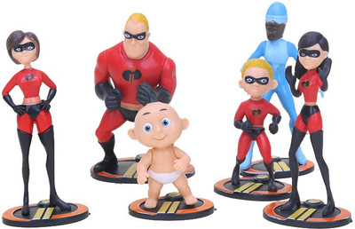 

Toy Mela The Incredibles 6 Pcs. / Set Mr. Incredibles, Elastigirl, Violet Parr, dash, Jack-Jack Parr, Frozone Action Figure With Stand Action Figure Toy Set For Kids(Multicolor)