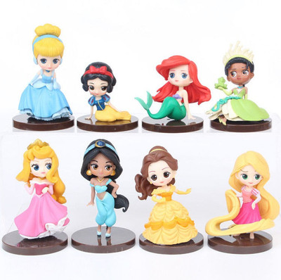 

Toy Mela Princesses 8 Pcs. / Set Cinderella, Belle, Snow White, Ariel The Mermaid, Jasmine, Rapunzel Action Figure With Stand For Kids(Multicolor)