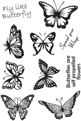 

ELEGANZA Clear Butterflies Rubber stamp craft Size 104 mm x 150 mm