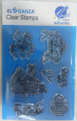 

ELEGANZA Clear Indian Tradition Rubber stamp craft Size 104 mm x 150 mm