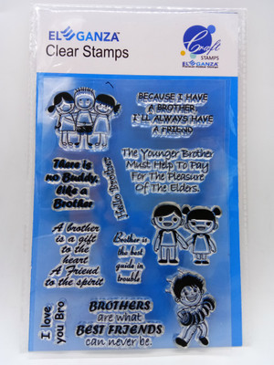

ELEGANZA Clear Best Brother Rubber stamp craft Size 104 mm x 150 mm