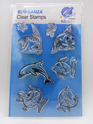 

ELEGANZA Clear Fish Rubber stamp craft Size 104 mm x 150 mm