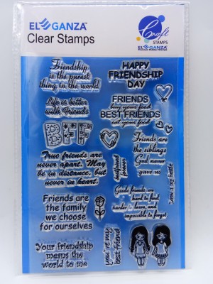 ELEGANZA Clear Friendship Day Rubber stamp craft Size 104 mm x 150 mm