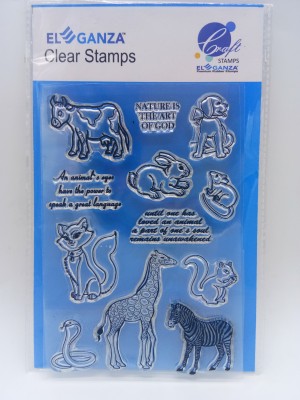 ELEGANZA Clear Animal Rubber stamp craft Size 104 mm x 150 mm