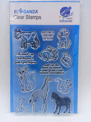 

ELEGANZA Clear Animal Rubber stamp craft Size 104 mm x 150 mm