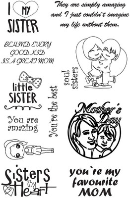 

ELEGANZA Clear Mom & Sister Rubber stamp craft Size 104 mm x 150 mm
