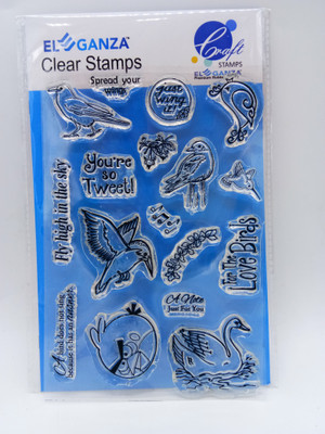 

ELEGANZA Clear Bird Rubber stamp craft Size 104 mm x 150 mm