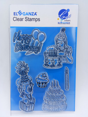 

ELEGANZA Clear Birthday Wishes Rubber stamp craft Size 104 mm x 150 mm