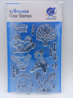 

ELEGANZA Clear Birds Rubber stamp craft Size 104 mm x 150 mm
