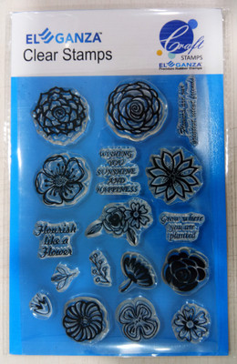 

ELEGANZA Clear Flowers Rubber stamp craft Size 104 mm x 150 mm