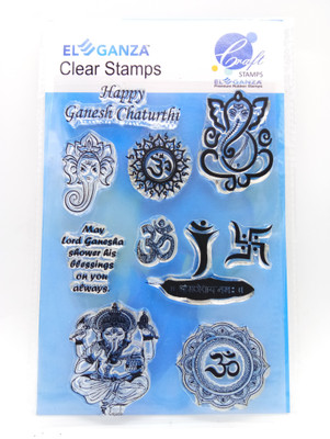 

ELEGANZA Clear Lord Ganesh Rubber stamp craft Size 104 mm x 150 mm