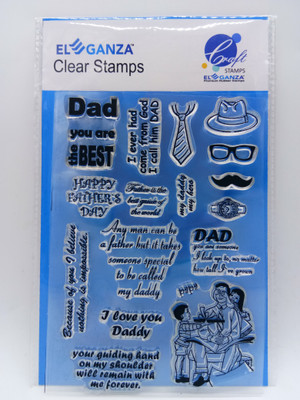 

ELEGANZA Clear Father's Day Rubber stamp craft Size 104 mm x 150 mm