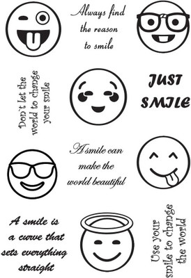 

ELEGANZA Clear Smiley Rubber stamp craft Size 104 mm x 150 mm