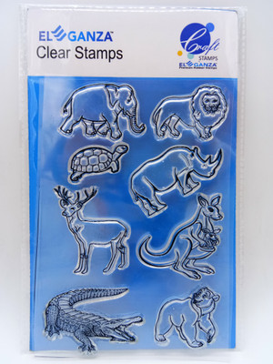 

ELEGANZA Clear Animals Rubber stamp craft Size 104 mm x 150 mm