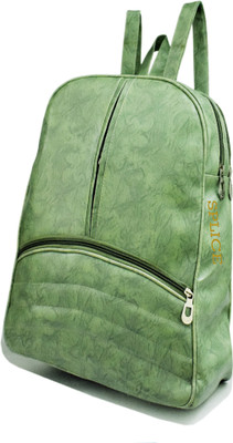 

SPLICE PU Leather Backpack School Bag Student Backpack Women Travel bag 6 L Backpack(Green)